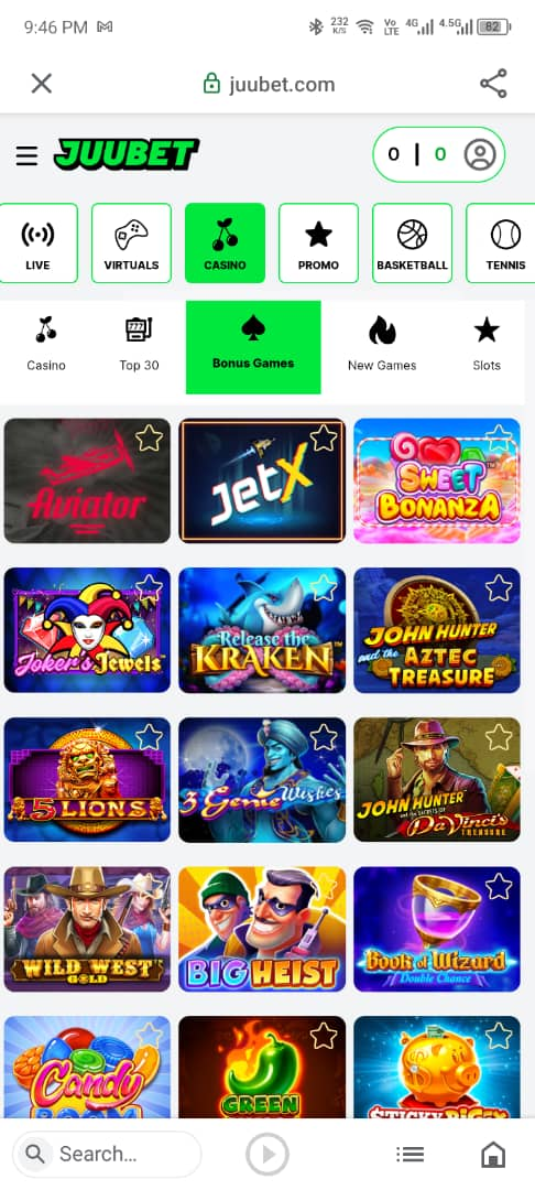 JuuBet Bonus Games